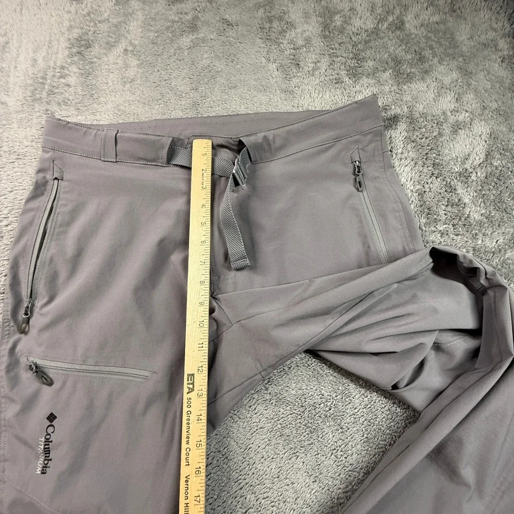 Columbia Titan Pass Pants Mens 36x32 Gray Belted Titanium Hiking AO0317